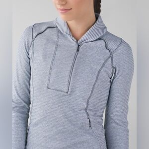 Lululemon Half Zip Gray Striped Women's Small/6 Jacket